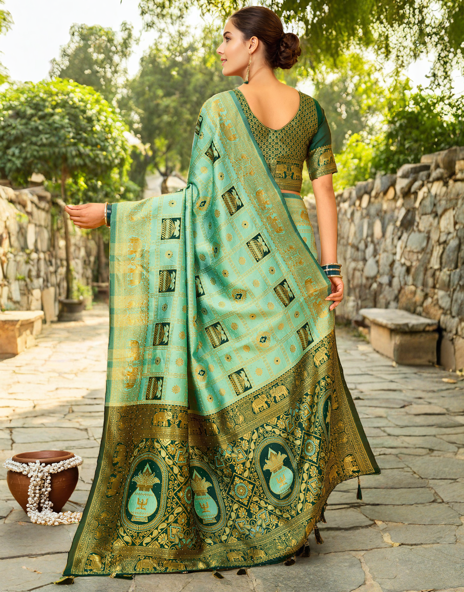 Paithani Silk Saree With Zari Weaving Work