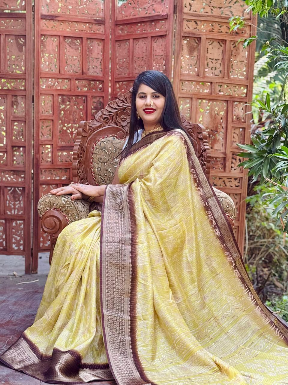 New Design Digital Printed Soft Dola Silk Saree