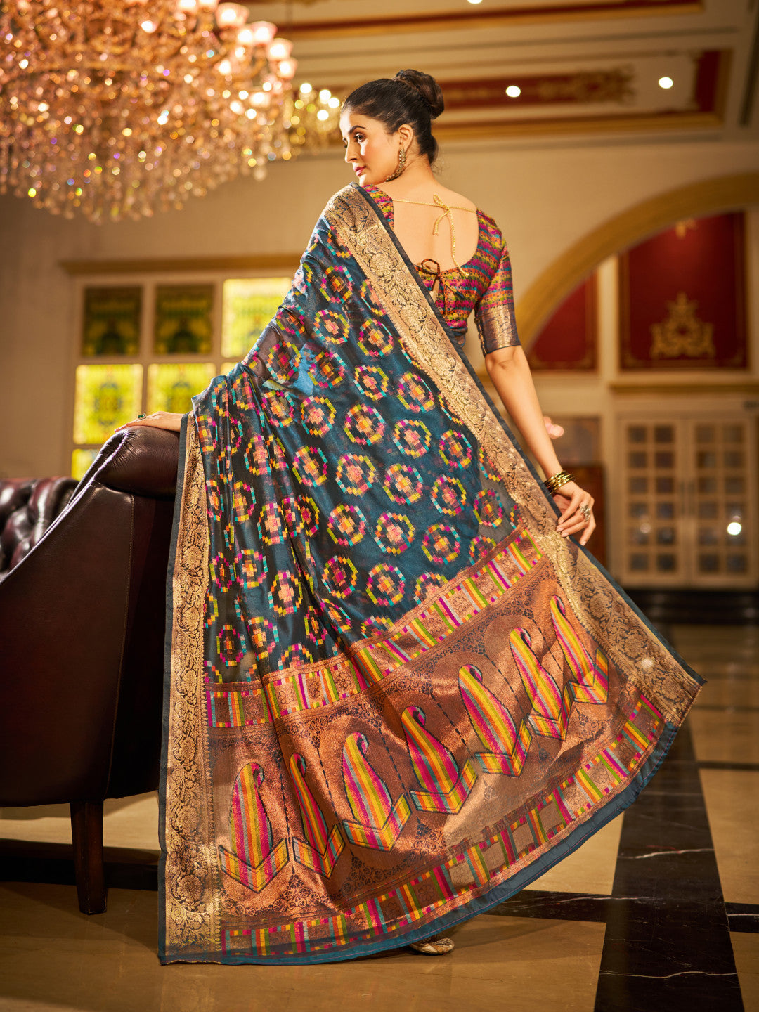 Soft Organza Silk Saree With Zari Weaving Work