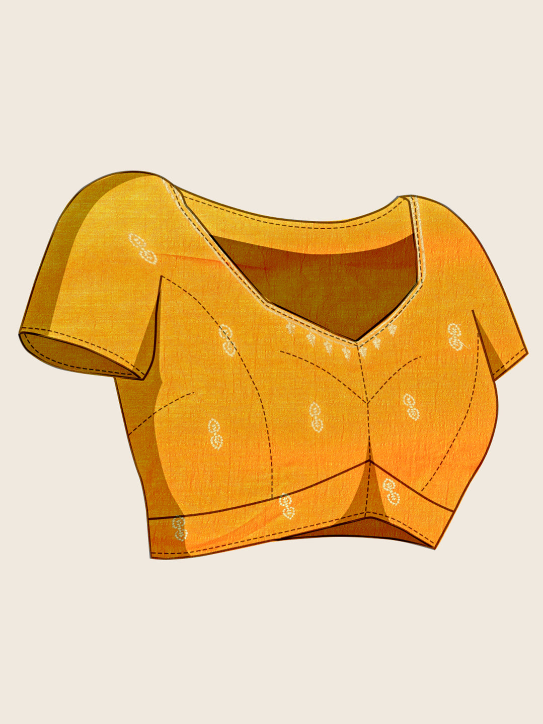 Fancy Yellow Soft Vichitra Silk Saree With Embroidery Work