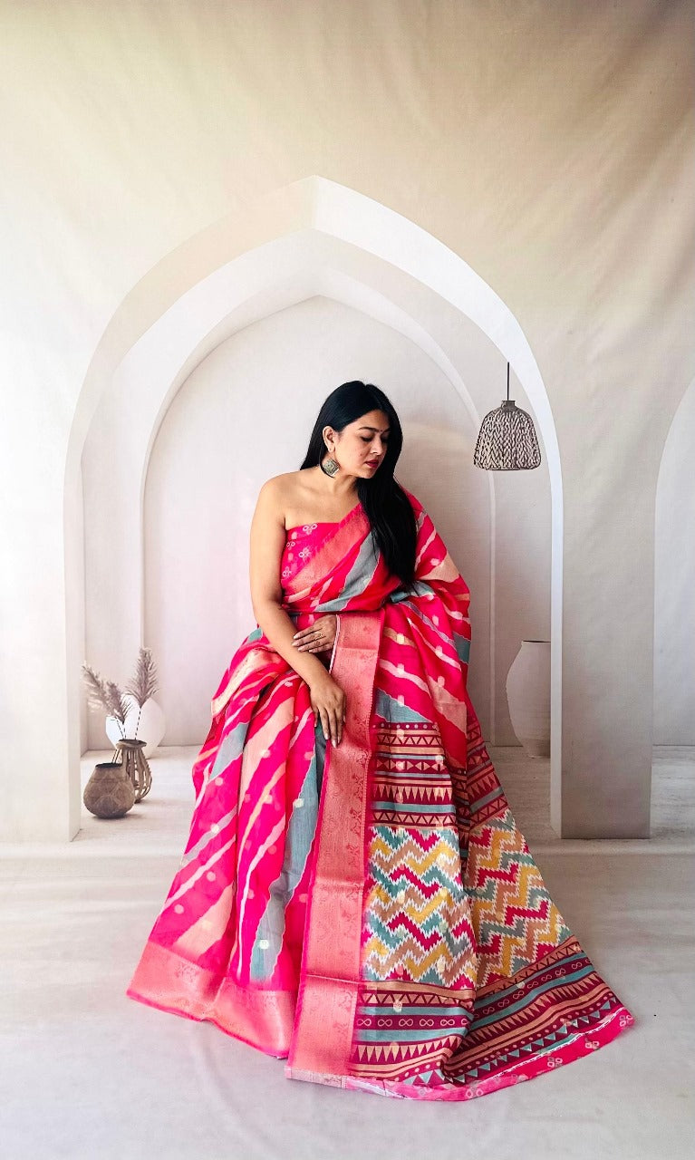Soft Dola Silk Saree With Digital Printed Work