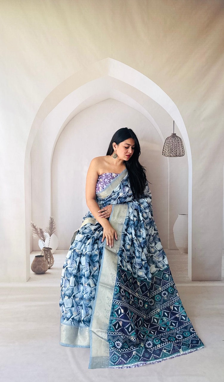 Soft Dola Silk Saree With Digital Printed Work