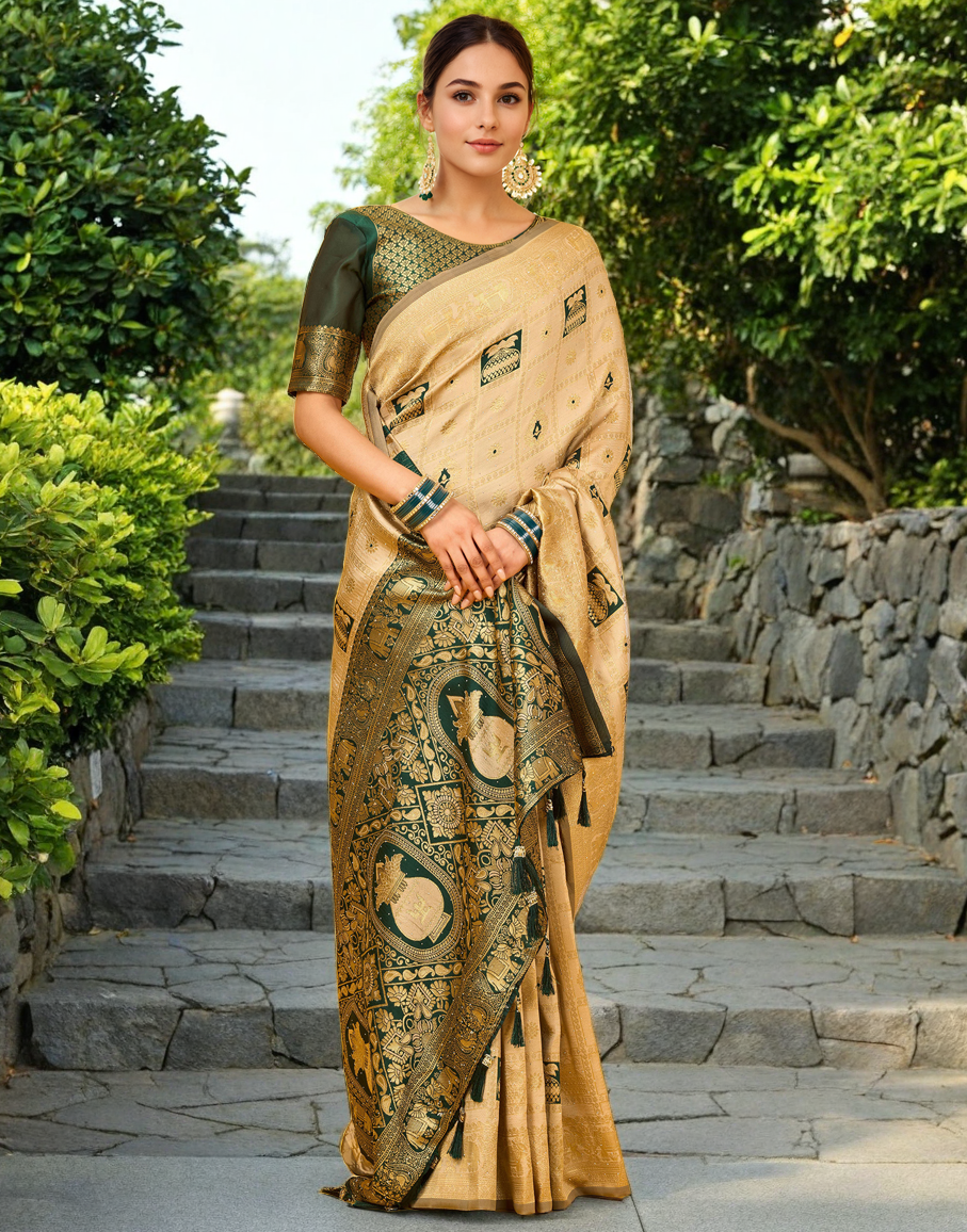 Paithani Silk Saree With Zari Weaving Work