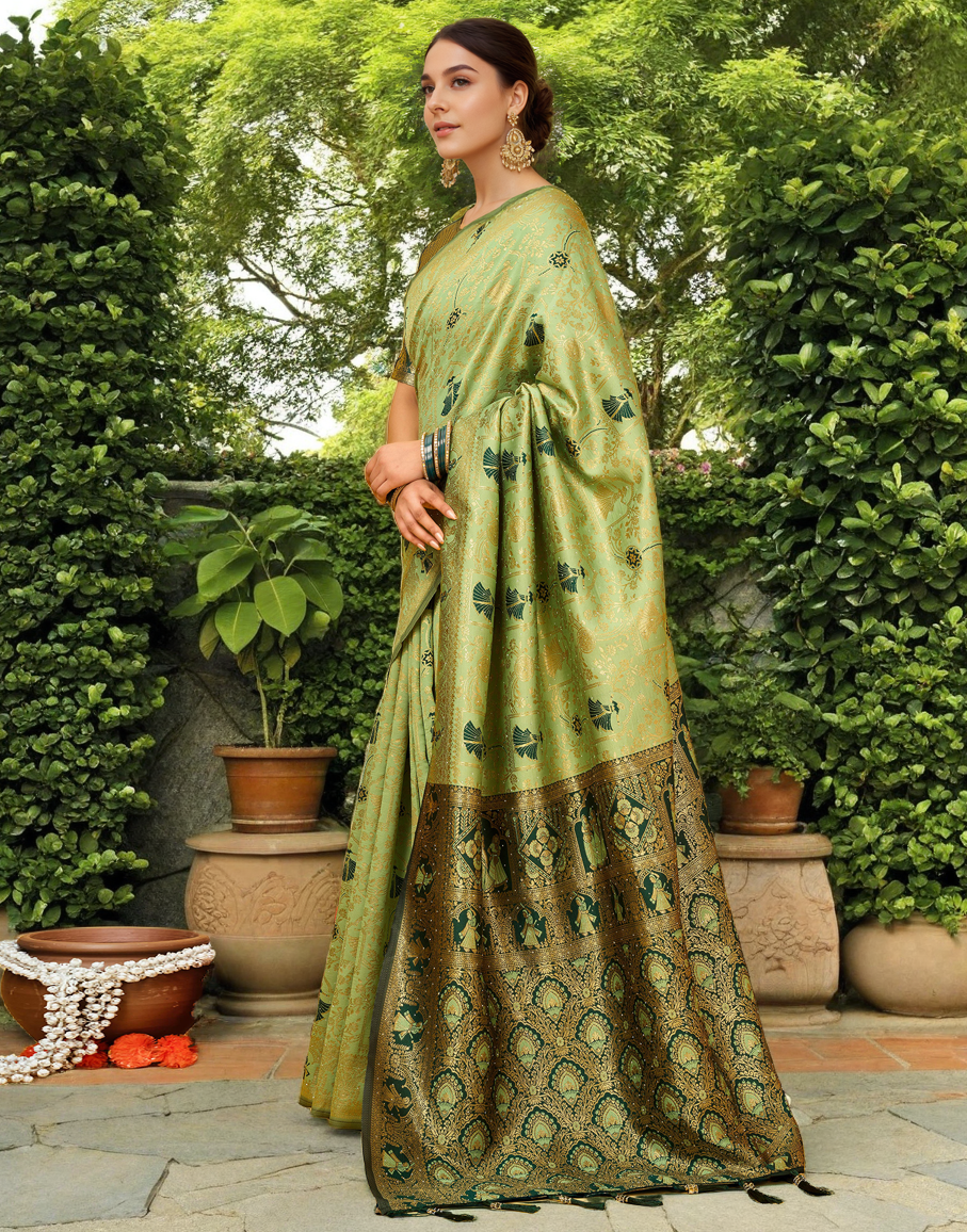 Paithani Silk Saree With Zari Weaving Work