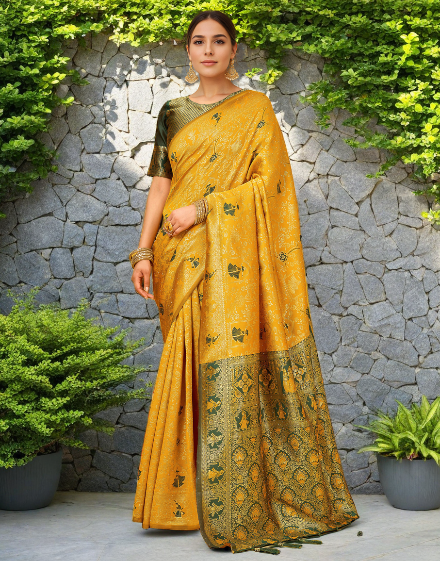 Paithani Silk Saree With Zari Weaving Work