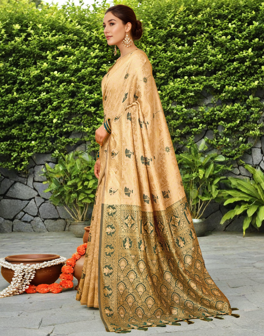 Paithani Silk Saree With Zari Weaving Work