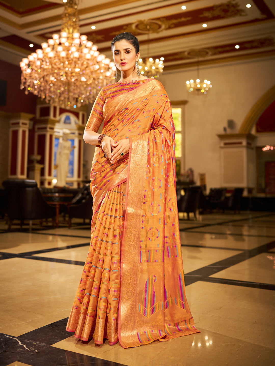 Soft Organza Silk Saree With Zari Weaving Work