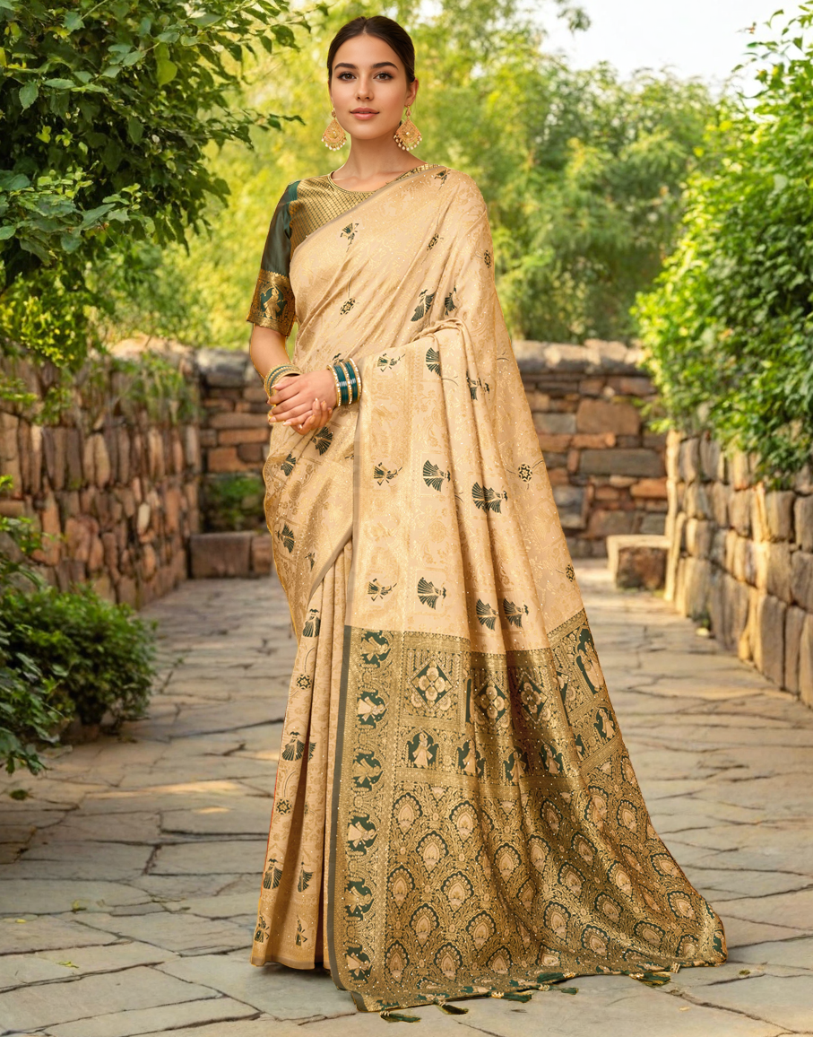 Paithani Silk Saree With Zari Weaving Work