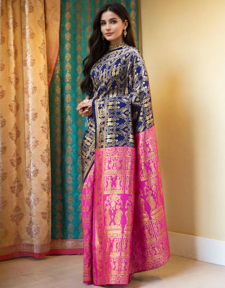 Paithani Silk Saree With Zari Weaving Work