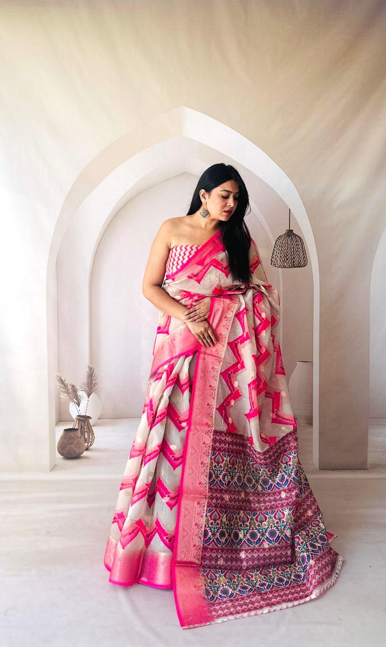 Soft Dola Silk Saree With Digital Printed Work