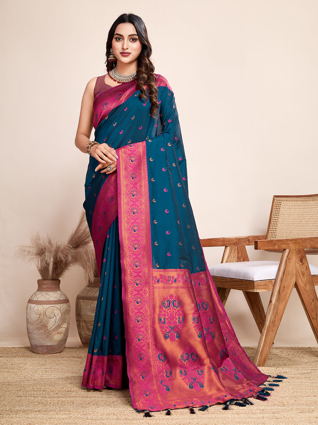 Traditional Paithani Silk Jacquard Saree