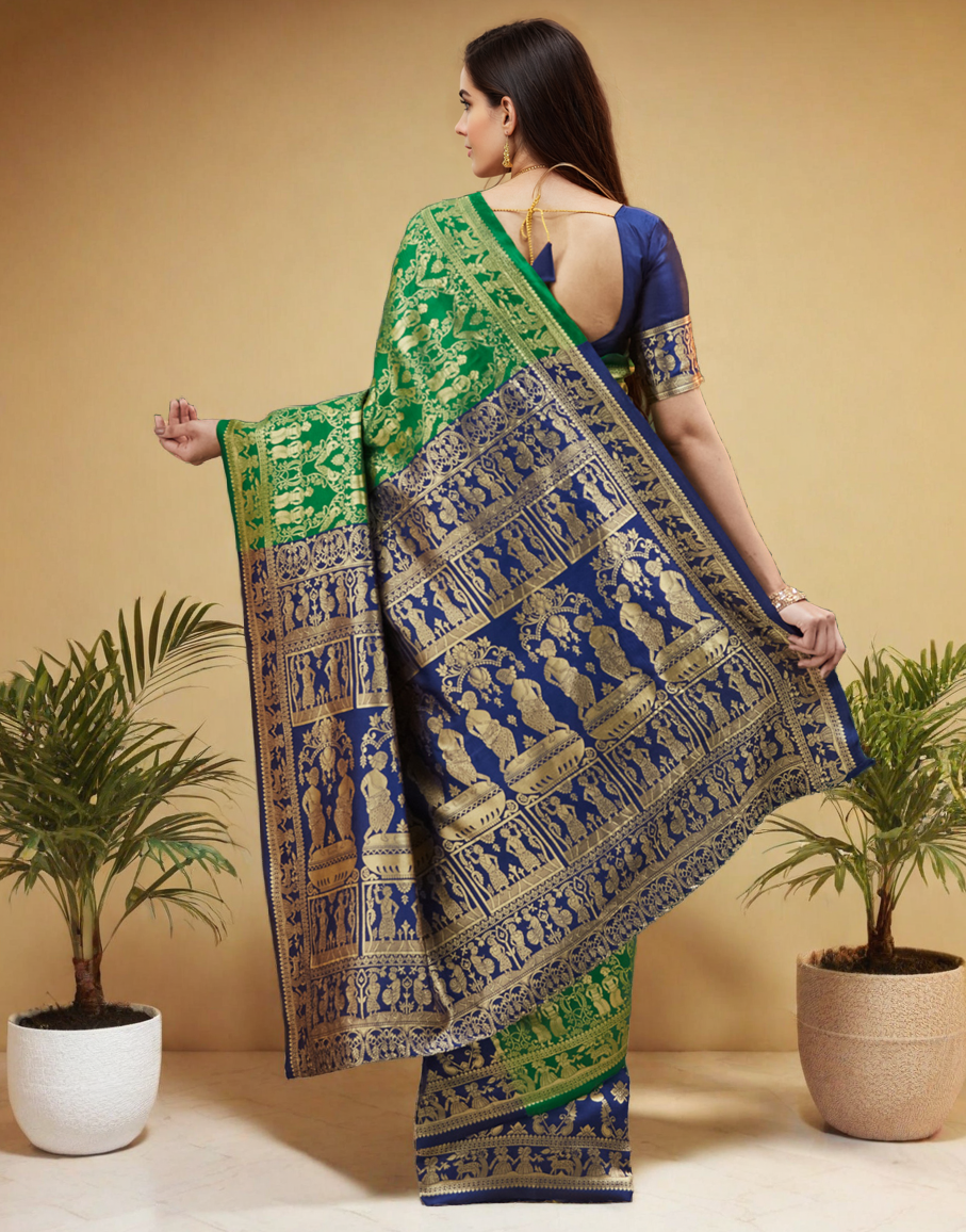 Paithani Silk Saree With Zari Weaving Work