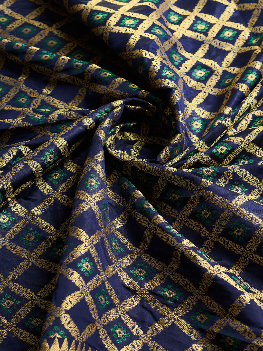 Navy Blue Color Patola Silk Saree With Zari Weaving Work