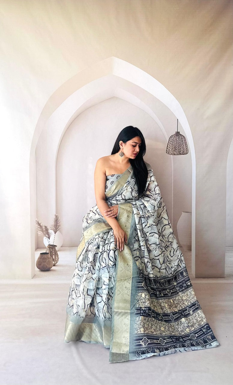 Soft Dola Silk Saree With Digital Printed Work