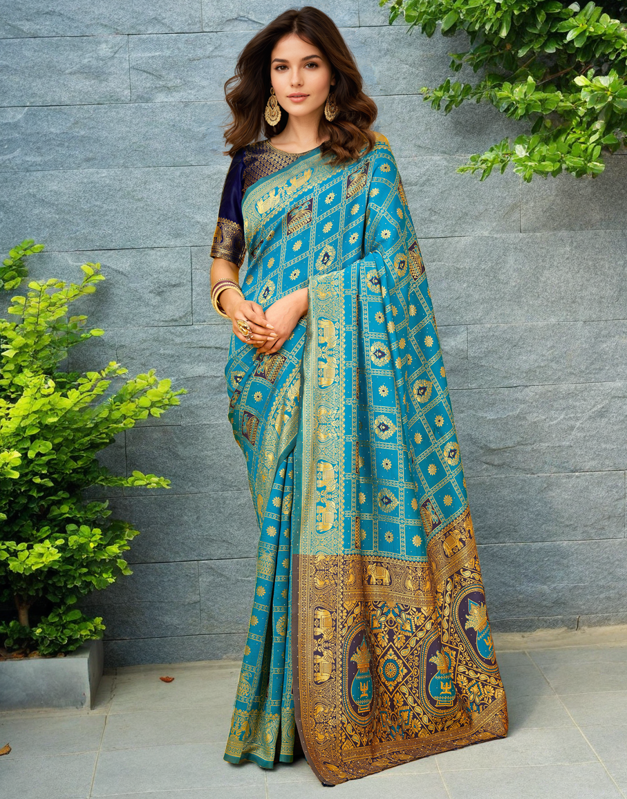 Paithani Silk Saree With Zari Weaving Work