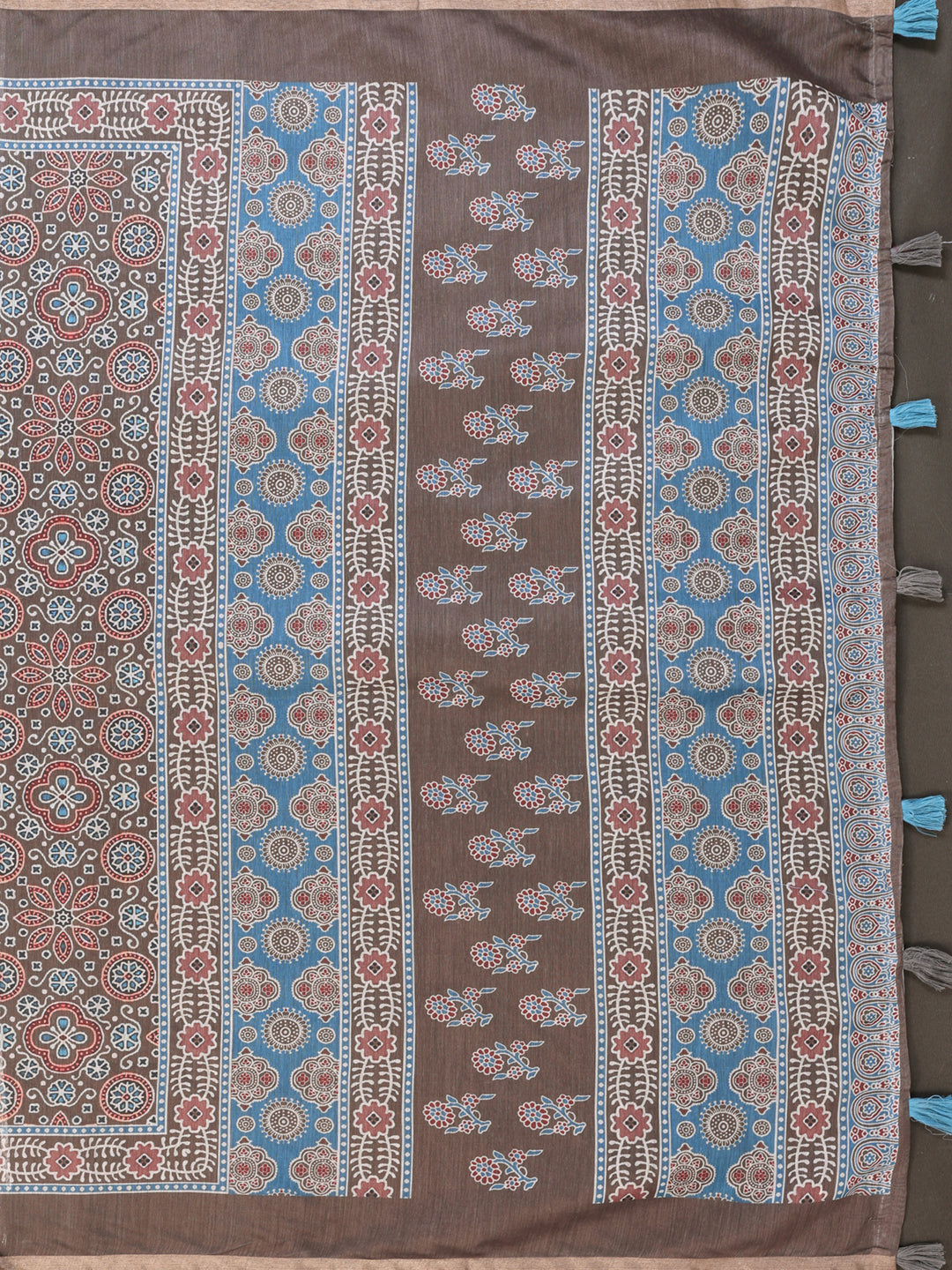 Multi Colour Chanderi Cotton Saree With Digital Printed Work