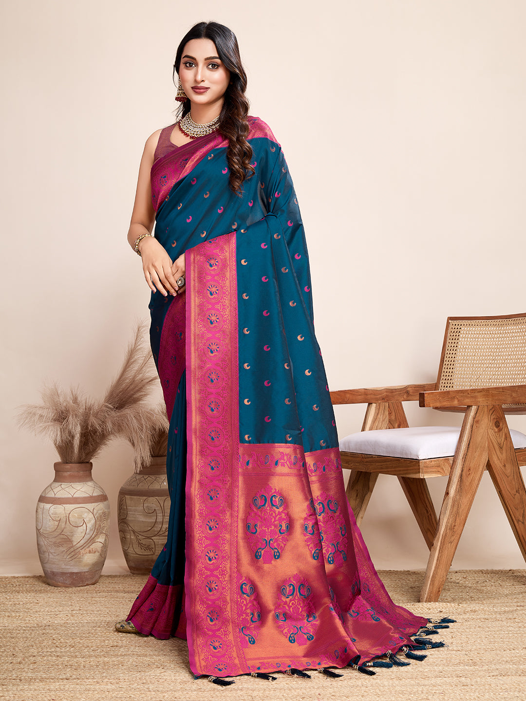 Traditional Paithani Silk Jacquard Saree