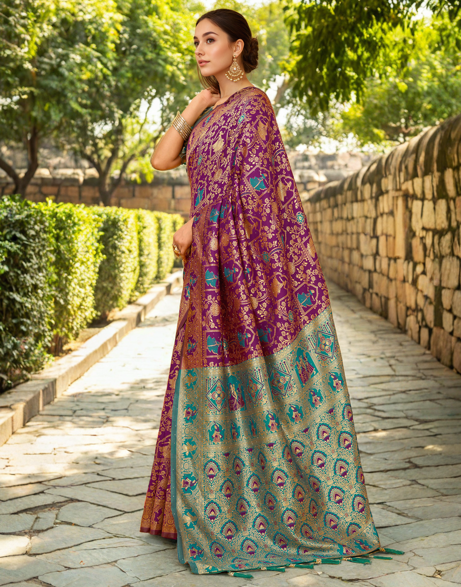 Paithani Silk Saree With Zari Weaving Work