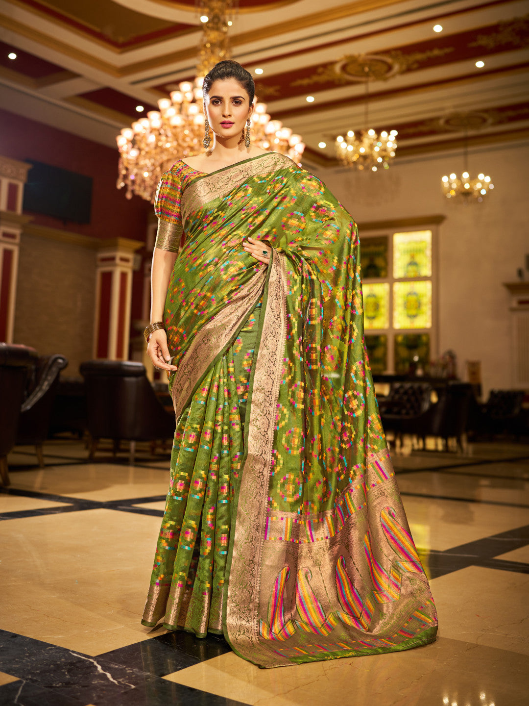 Soft Organza Silk Saree With Zari Weaving Work