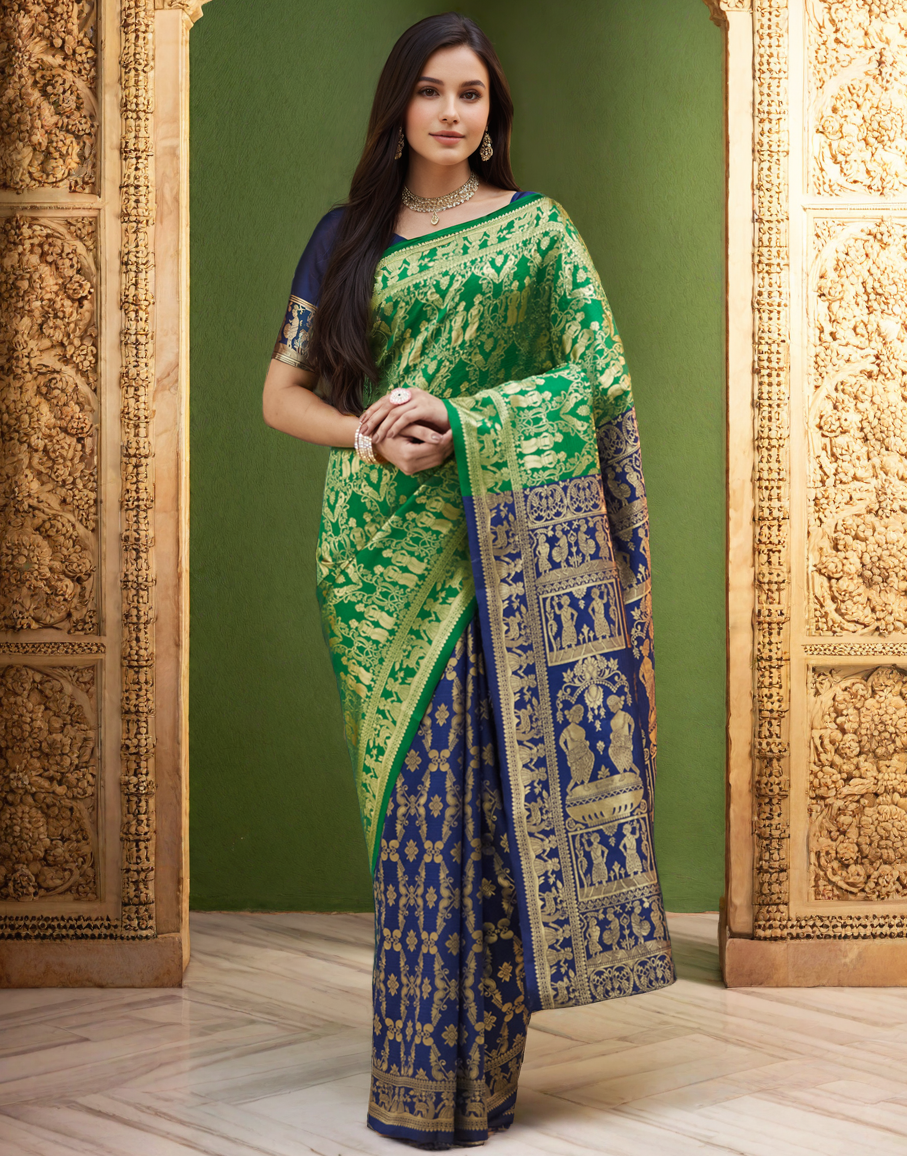 Paithani Silk Saree With Zari Weaving Work