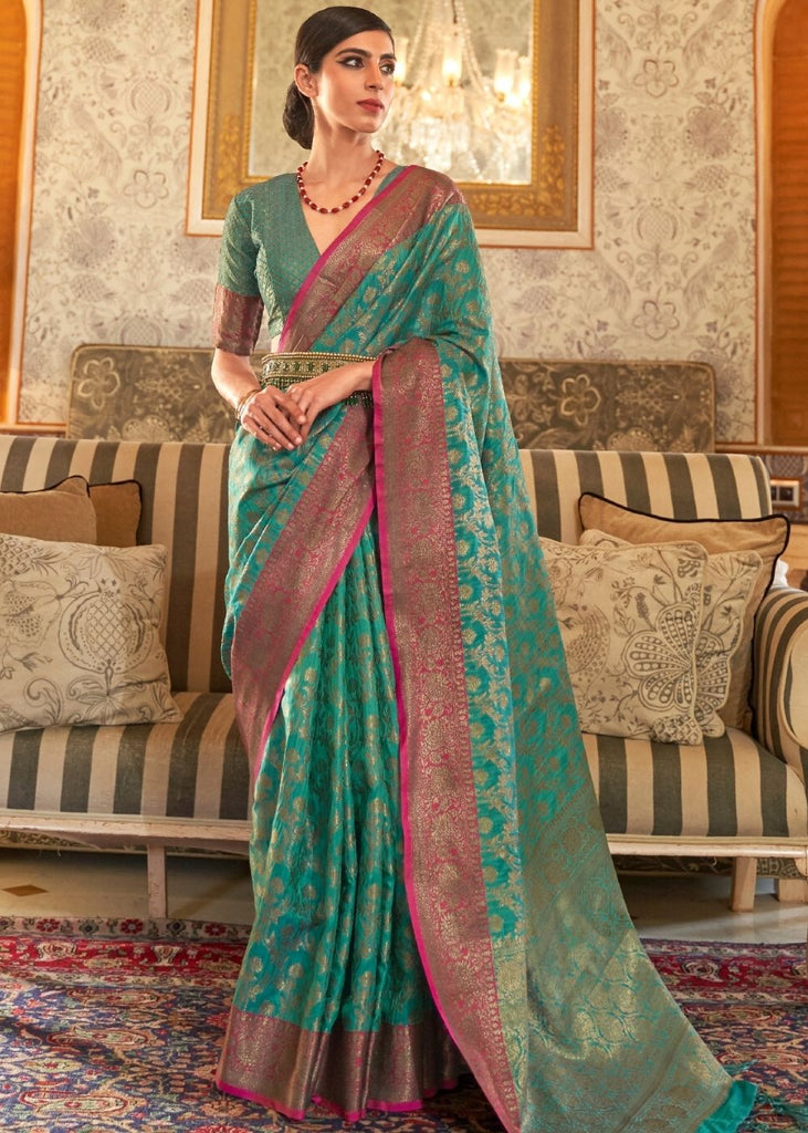 Soft Banarasi Silk Saree With Zari Weaving Work
