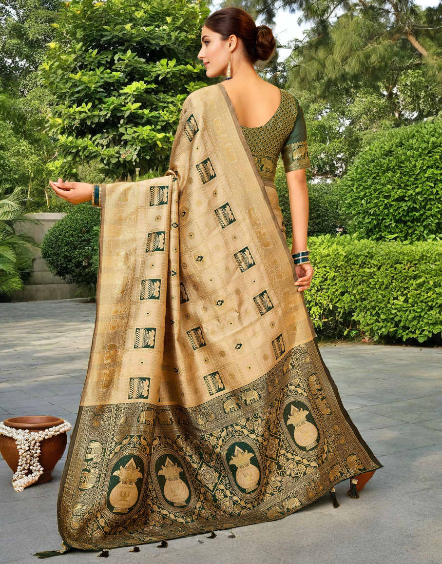 Paithani Silk Saree With Zari Weaving Work