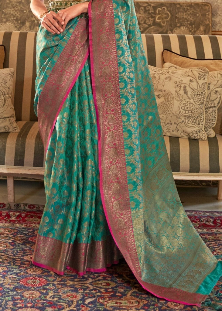 Soft Banarasi Silk Saree With Zari Weaving Work