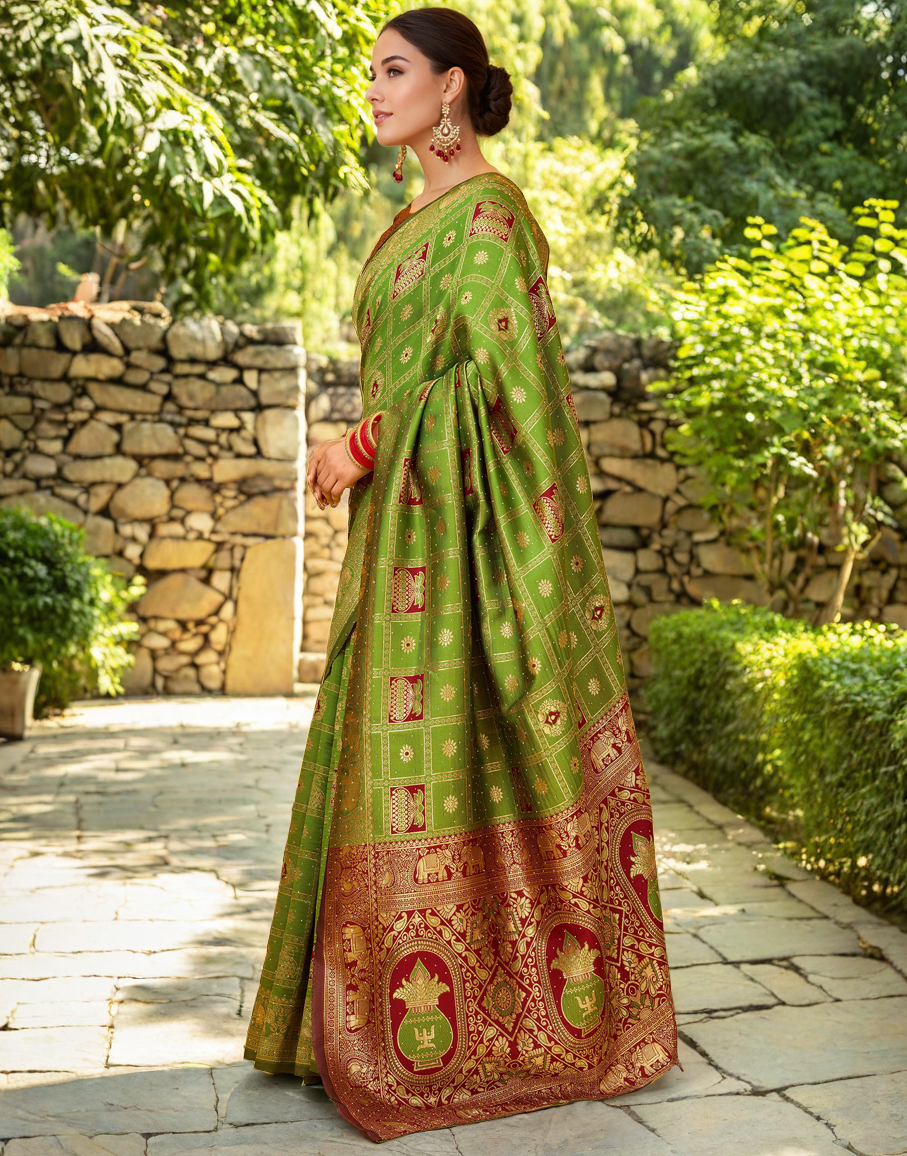 Paithani Silk Saree With Zari Weaving Work