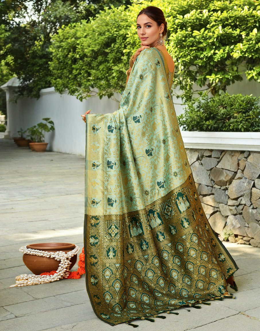 Paithani Silk Saree With Zari Weaving Work