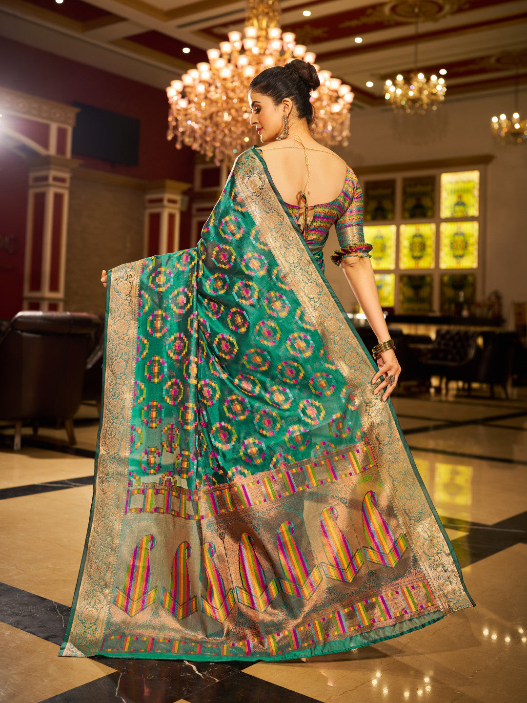 Soft Organza Silk Saree With Zari Weaving Work