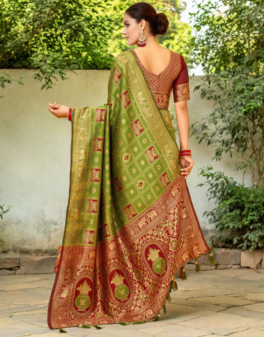 Paithani Silk Saree With Zari Weaving Work