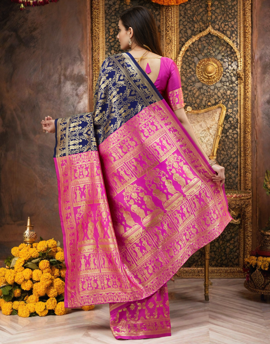 Paithani Silk Saree With Zari Weaving Work