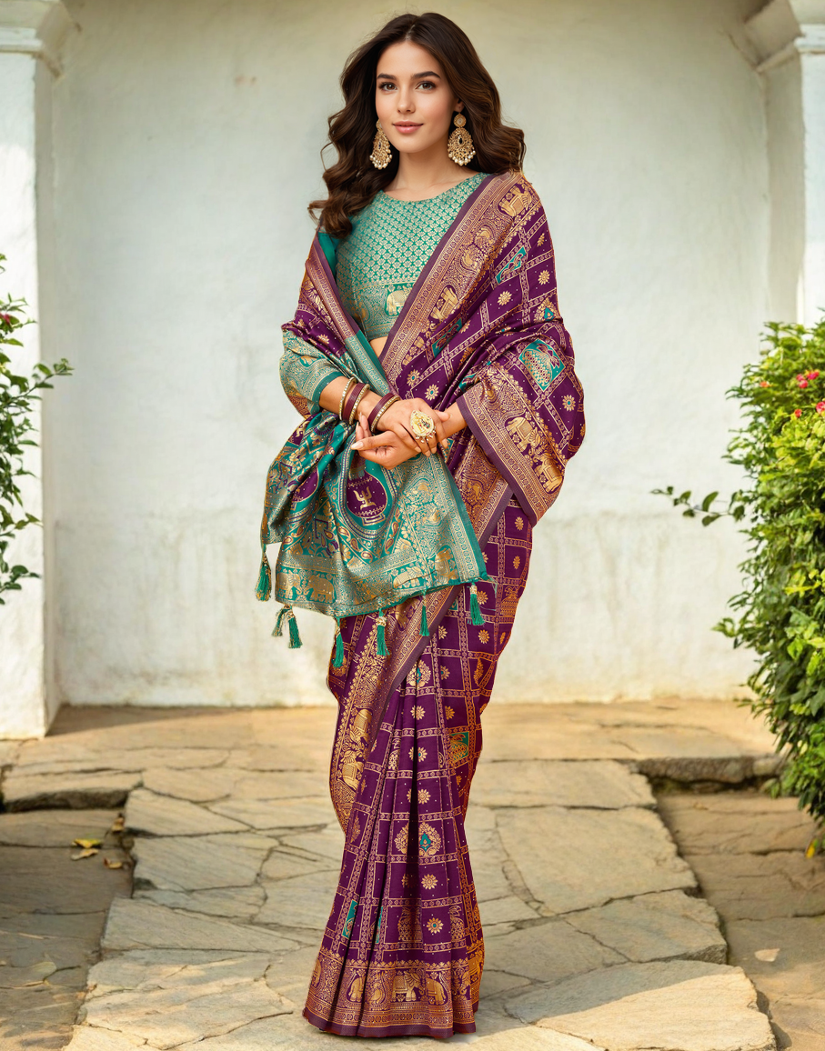 Paithani Silk Saree With Zari Weaving Work