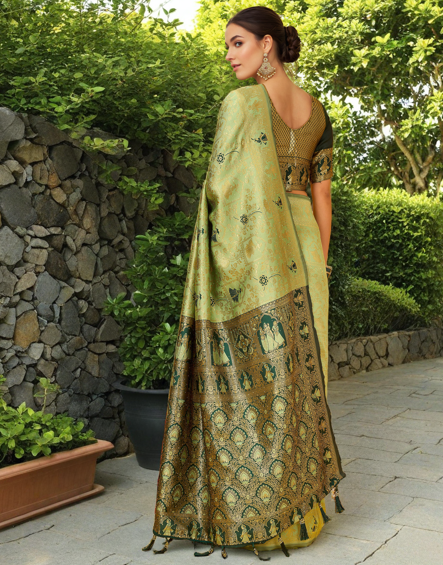 Paithani Silk Saree With Zari Weaving Work