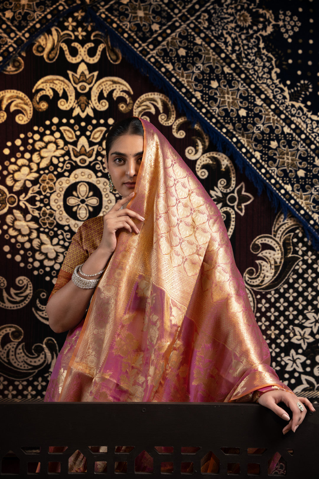 Purple Jimmy Choo Saree With Weaving Work