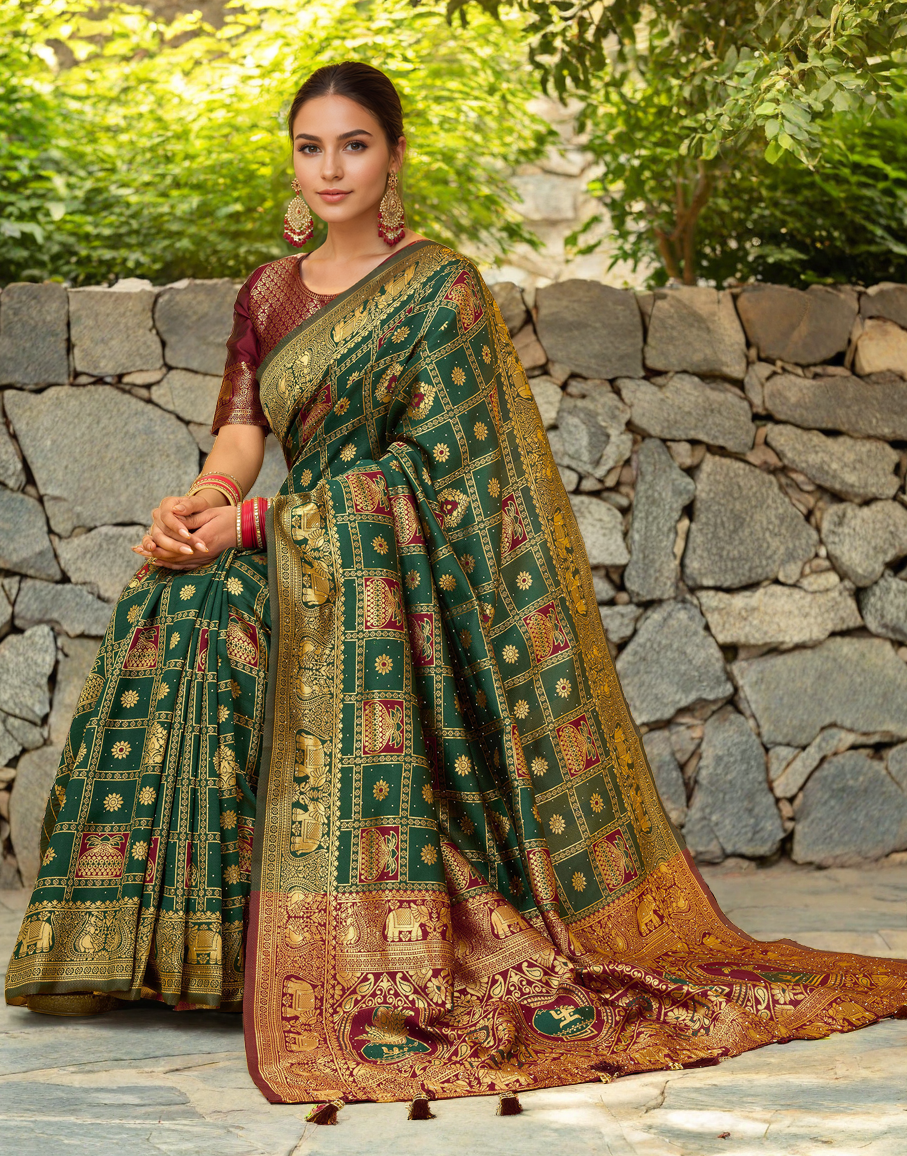 Paithani Silk Saree With Zari Weaving Work