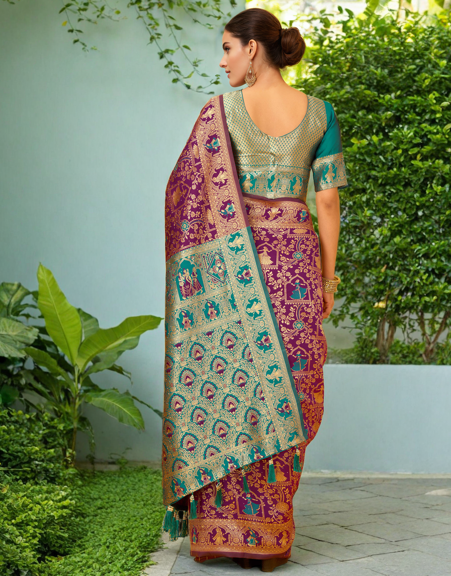 Paithani Silk Saree With Zari Weaving Work