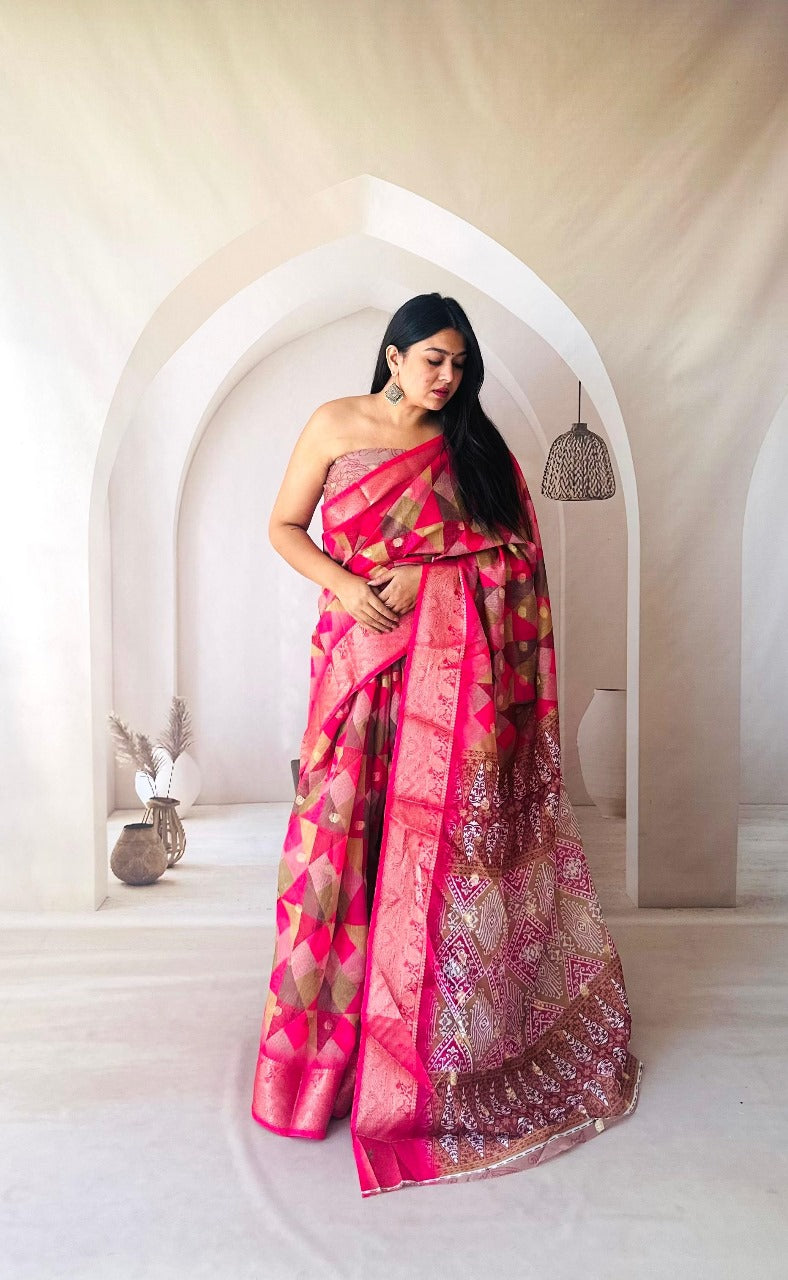 Soft Dola Silk Saree With Digital Printed Work
