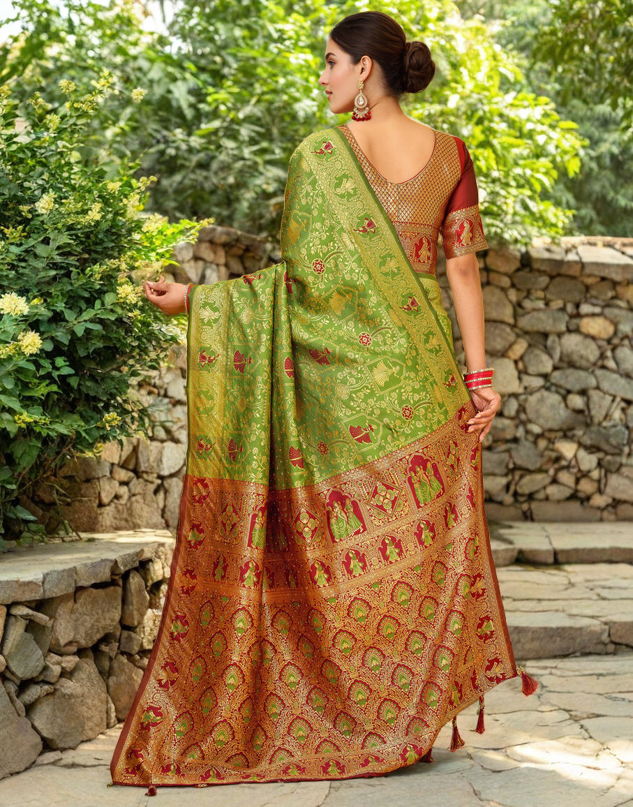 Paithani Silk Saree With Zari Weaving Work
