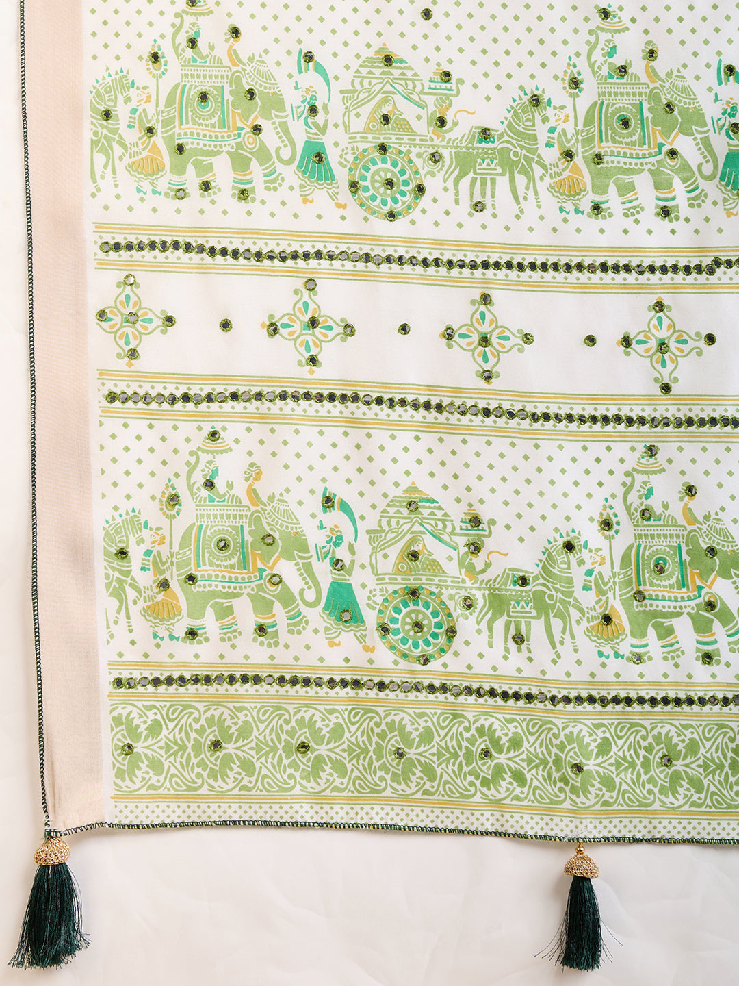 White Soft Cotton Saree With Printed Work