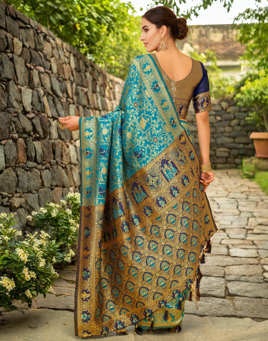 Paithani Silk Saree With Zari Weaving Work