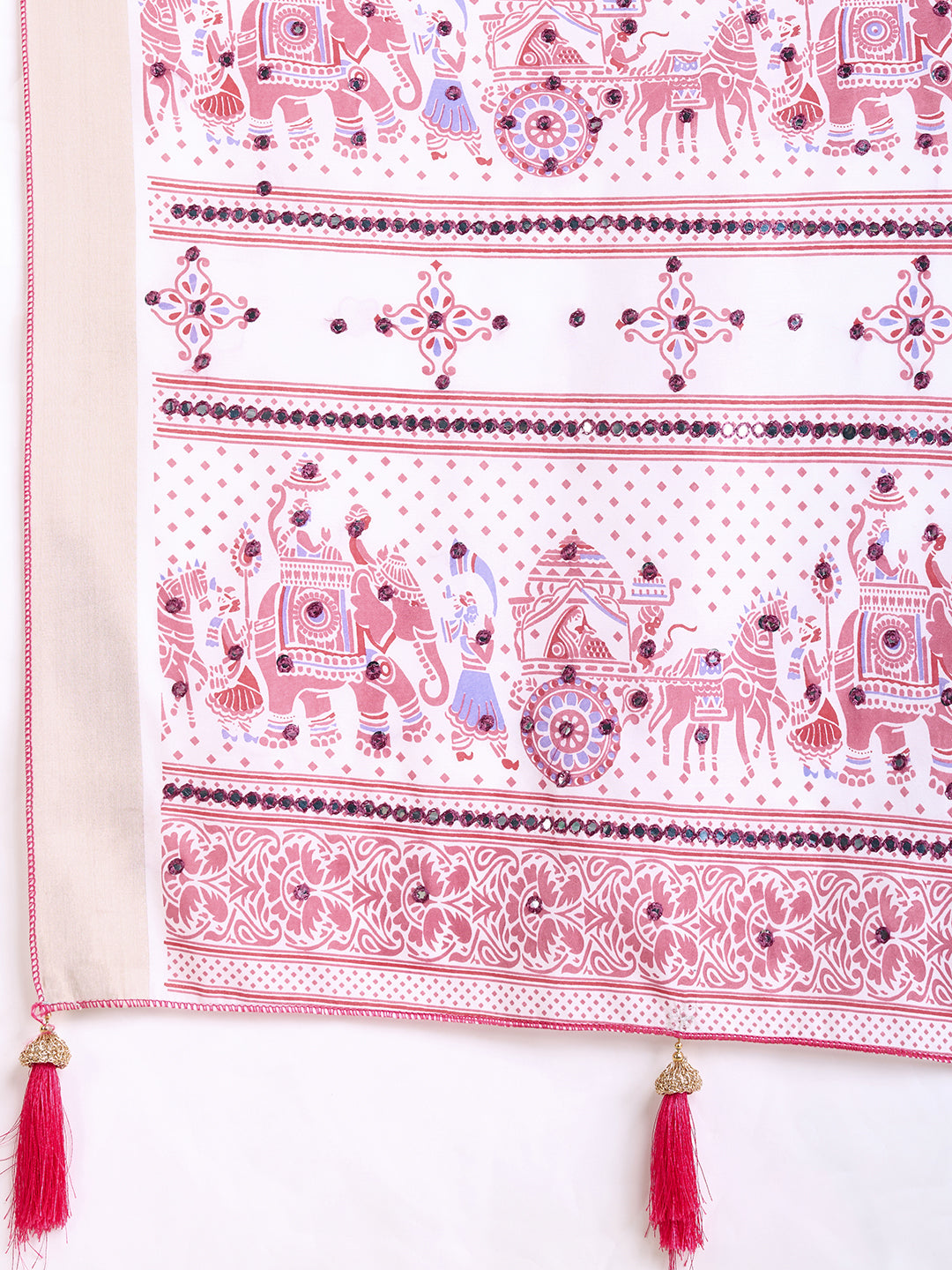 White Soft Cotton Saree With Printed Work