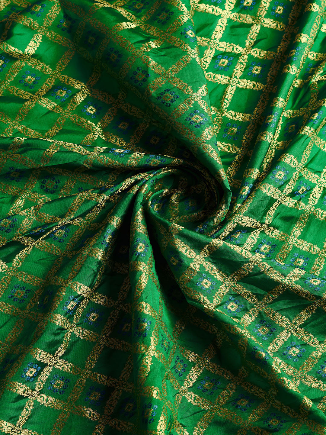 Green Color Patola Silk Saree With Zari Weaving Work