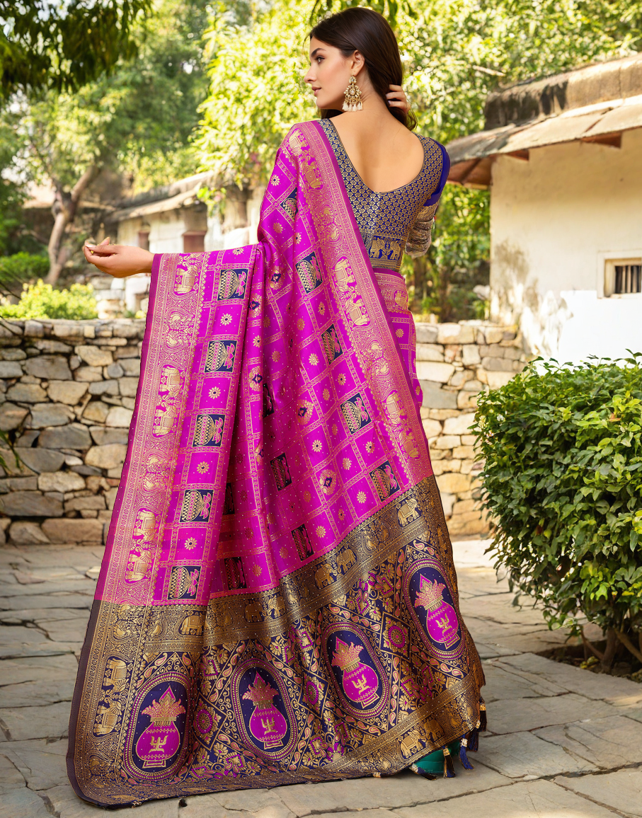 Paithani Silk Saree With Zari Weaving Work