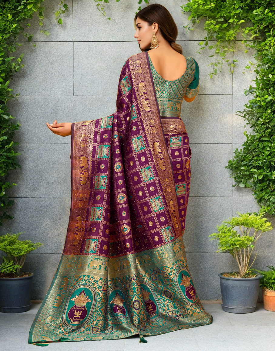 Paithani Silk Saree With Zari Weaving Work