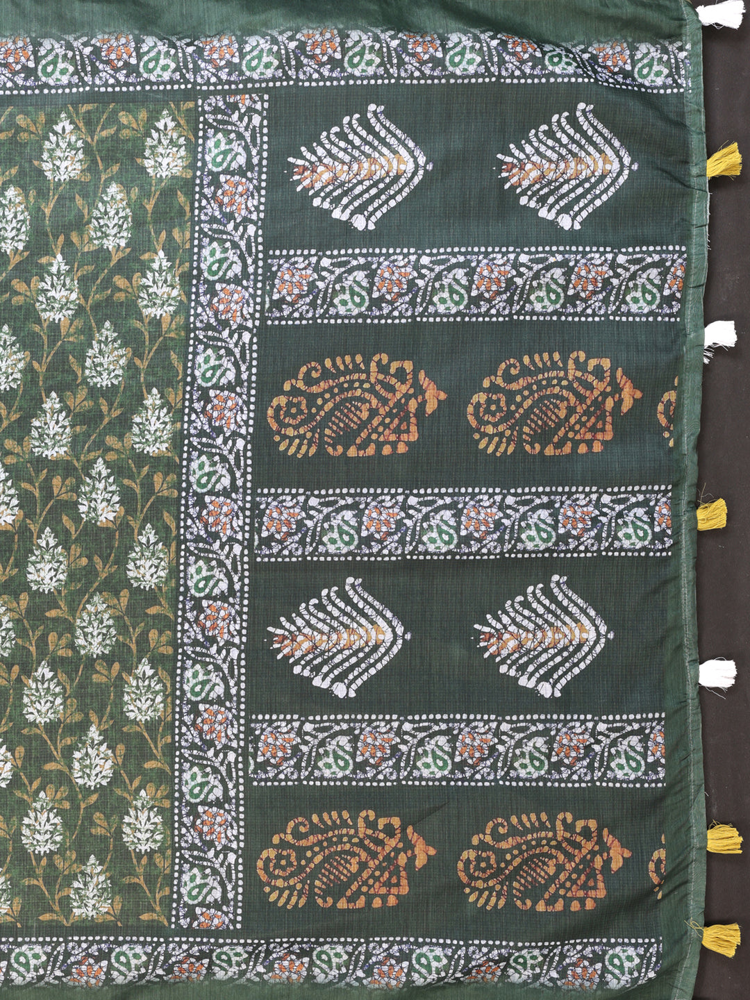 Multi Colour Chanderi Cotton Saree With Digital Printed Work