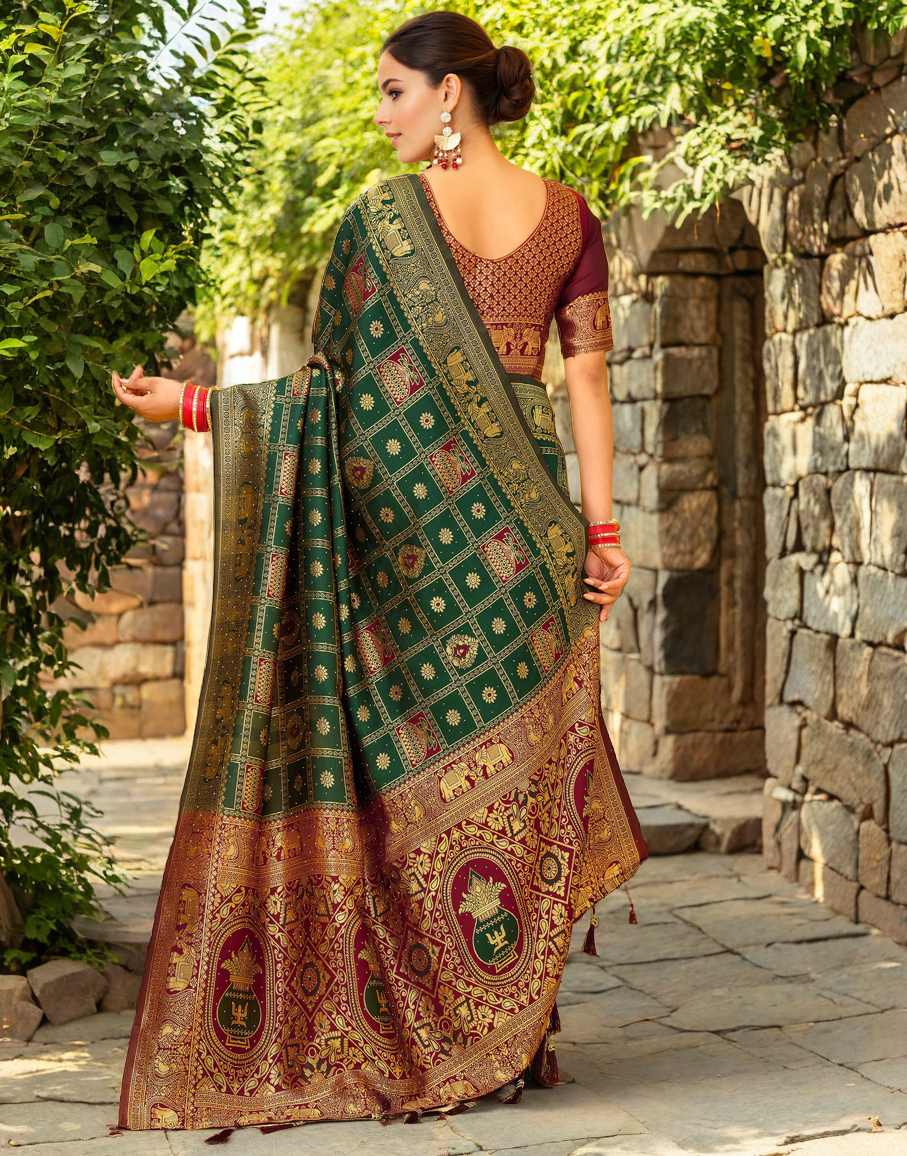 Paithani Silk Saree With Zari Weaving Work