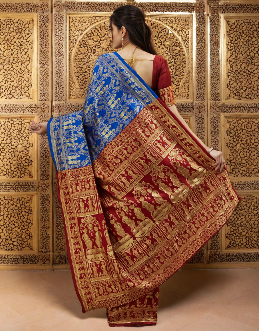Paithani Silk Saree With Zari Weaving Work