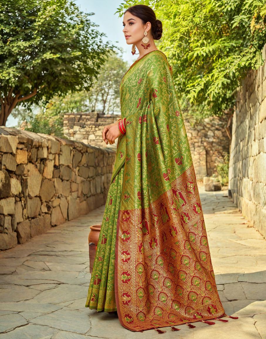 Paithani Silk Saree With Zari Weaving Work