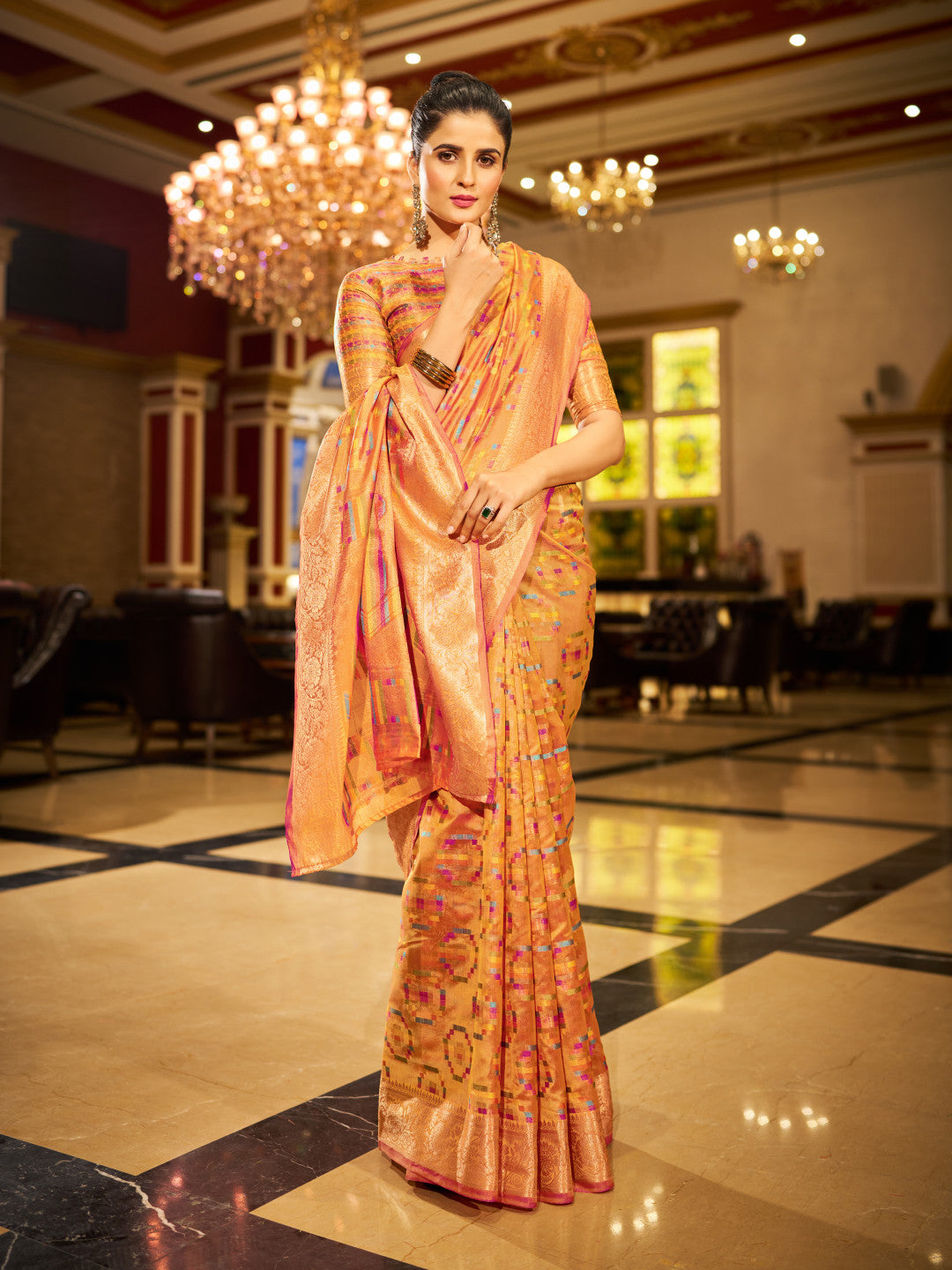 Soft Organza Silk Saree With Zari Weaving Work